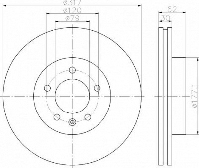 HELLA PAGID 8dd355111471 -  Тормозной диск